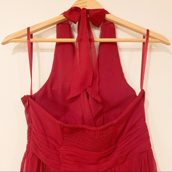Red Halter Jonathan Martin Cocktail Dress Size 4 - Picture 5 of 8